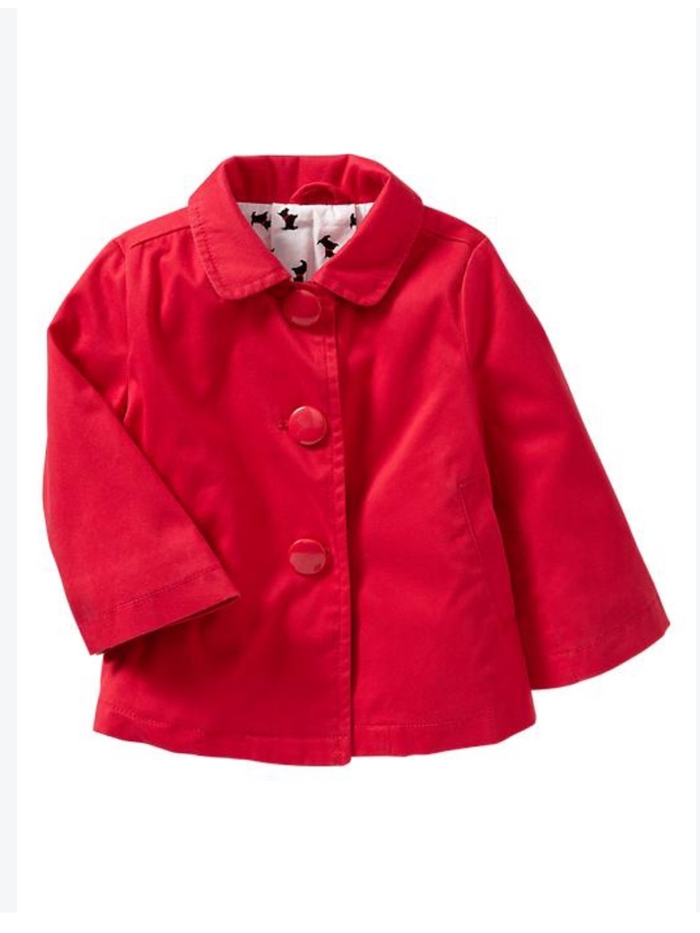 GAP Bright Red Girls' Flared Pea Coat